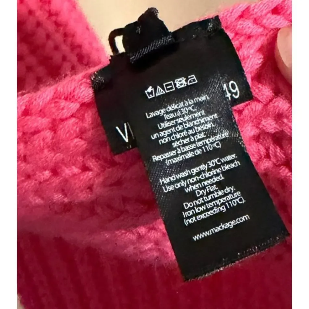 Mackage Nell Logo Wool Blend Scarf Bright Pink